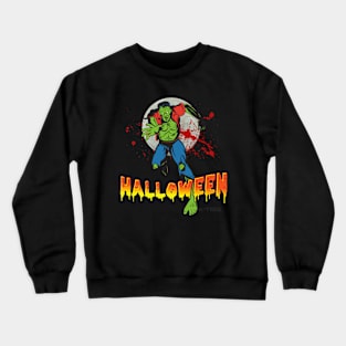 Awesome Zombie Halloween Shirt Retro Style Full Moon Crewneck Sweatshirt